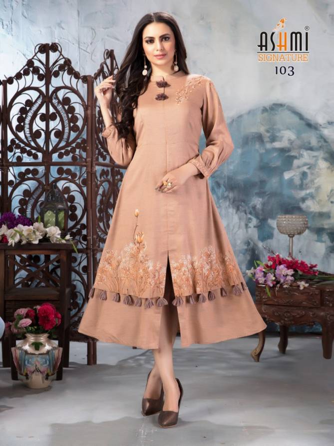 Ashmi Aaradhya Jacket With Embroidery Work Festive Wear Long Kurtis Collection
