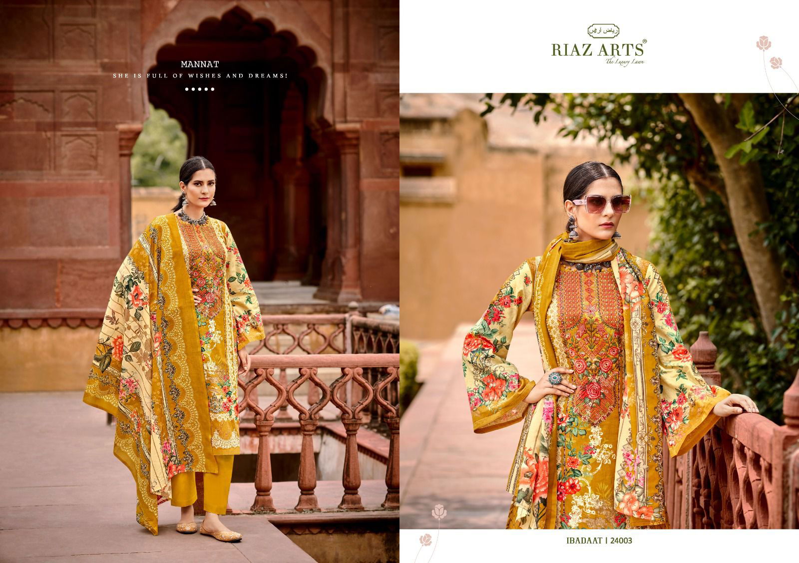 Ibadaat 24001 By Riaz Arts Lawn Digital Printed Dress Material Orders In India