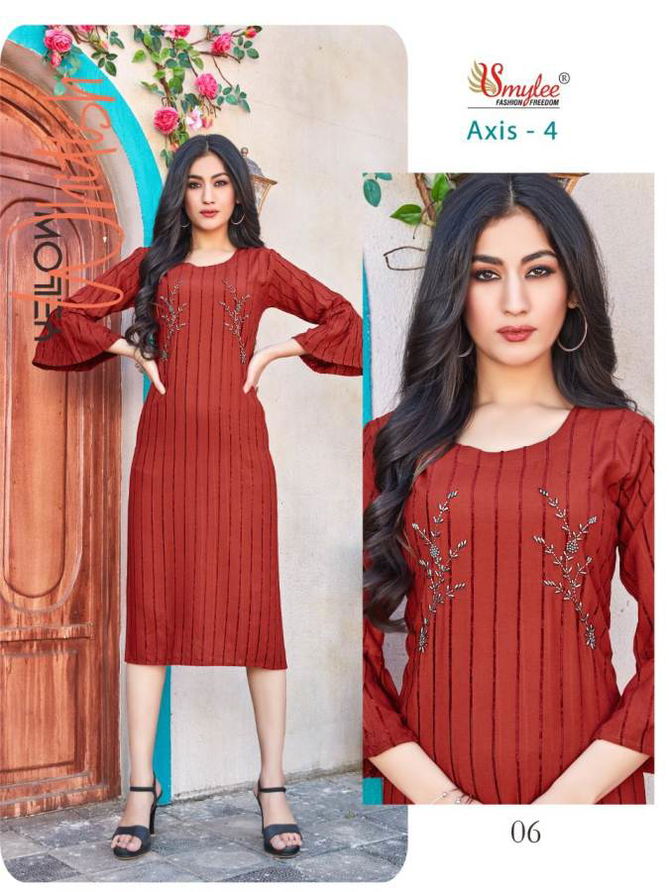 Smylee Axis 4 Fancy Party Wear Rayon Lining Designer Kurti Collection