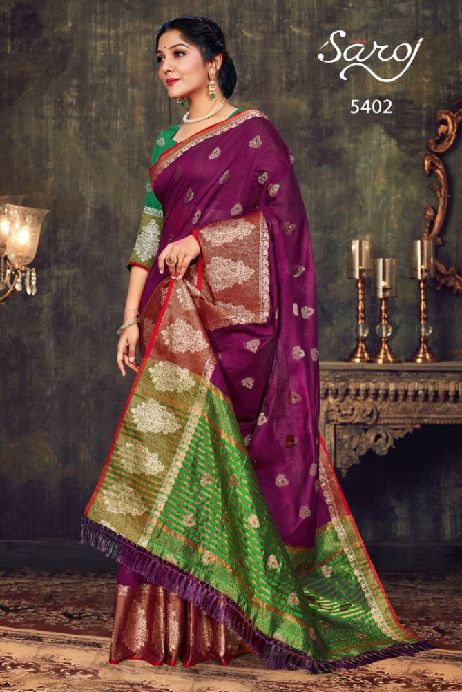 Saroj Varkalaam 2 Fancy Function Wear Cotton Silk Designer Saree Collection