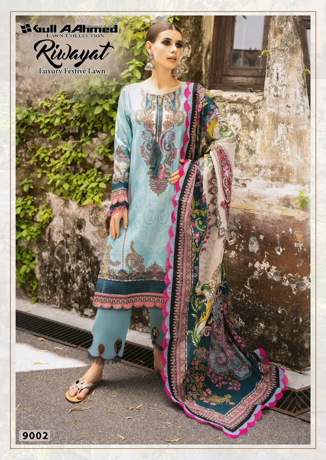 Riwayat Vol 9 By Gull A  Ahmed Lawn Cotton Pakistani Dress Material Suppliers In India