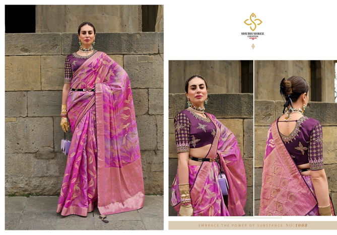 Spotlight By Shubh Shree Jacquard Printed Designer Sarees Exporters In India