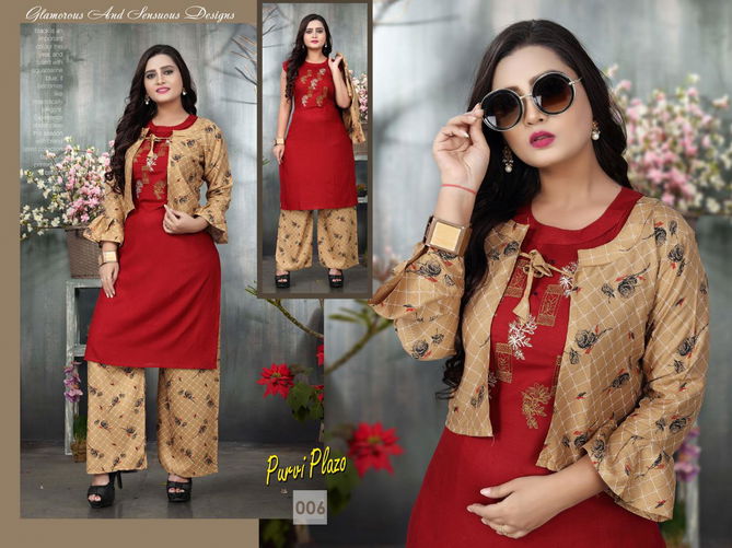 Aagya Purvi 2 Latest Fancy Regular Wear Fancy Printed Koti Kurti With Bottom Collection
