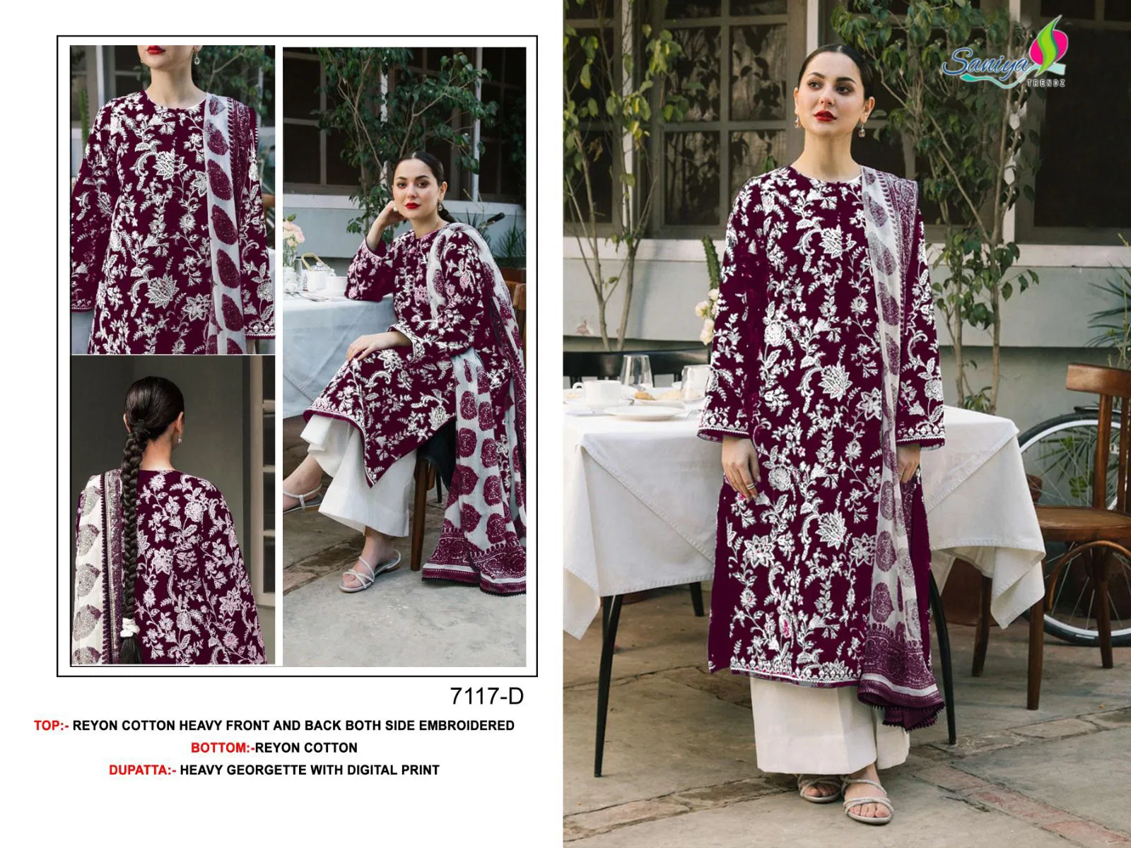 7117 A To D By Saniya Rayon Pakistani Salwar Kameez Wholesale Shop In Surat