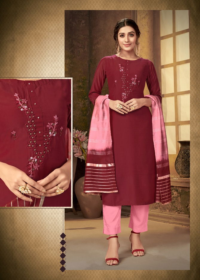 4 Colours Pulseberry Latest Fancy designer Ethnic WearHeavy Handwork on pure muslin Ready Made Salwar Suit Collection
