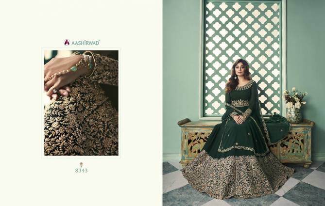 AASHIRWAD JEWEL Latest Fancy Designer Festive Wear Real Georgette Heavy Worked Salwar Suit Collection