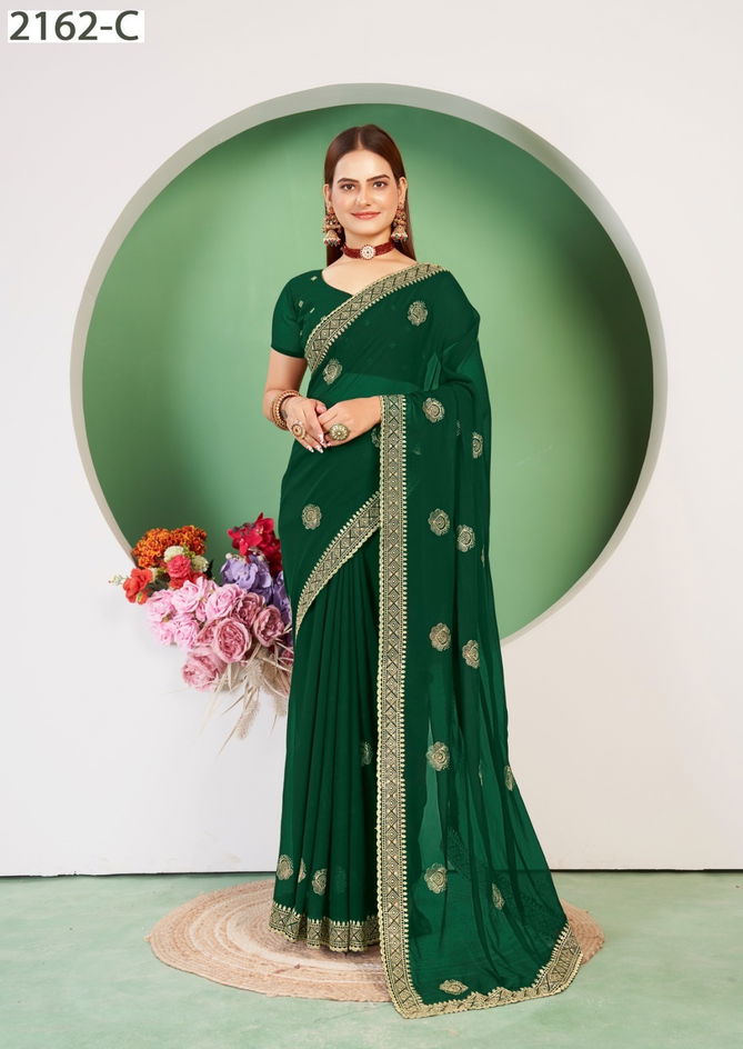 Jayshree 2162 A To D Georgette Blooming Wedding Saree Wholesalers In Delhi