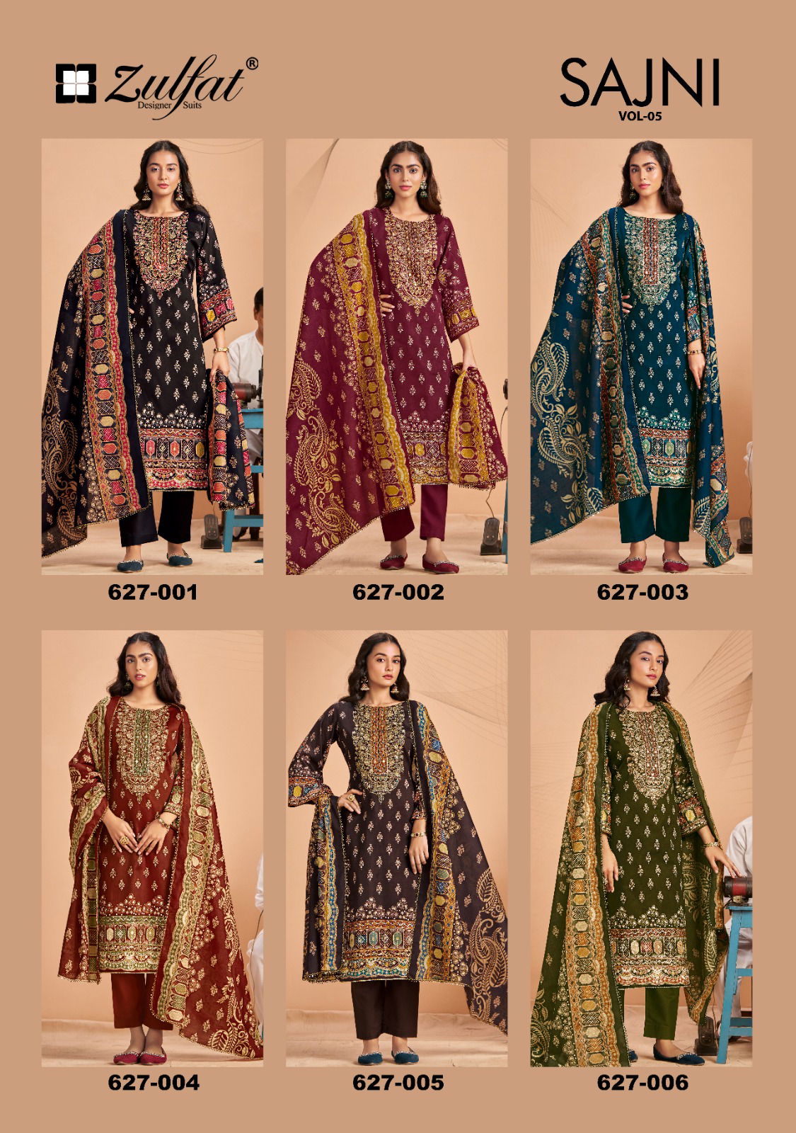 Sajni Vol 5 By Zulfat Jam Cotton Printed Dress Material Wholesalers In Delhi