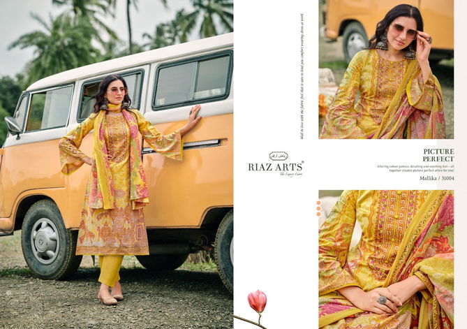 Mallika By Riaz Arts Karachi Lawn Digital Printed Dress Material Orders In India