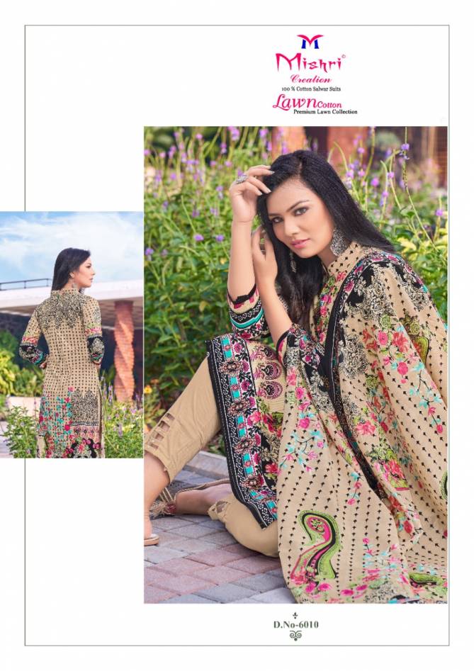 Mishri Lawn Cotton 6 Latest fancy Designer Casual Regular Wear Printed Cotton Karachi Dress Material Collection
