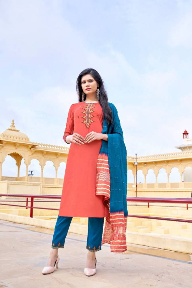 Krisha Kalavati Fancy Designer Ethnic Wear Kurti With Bottom And Dupatta Collection
