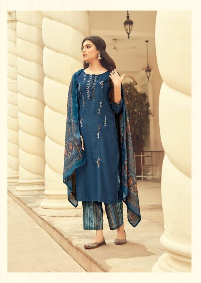 Vink Dreams Fancy Latest Collection Of Pure viscose silk With Handwork & Embroidery With Digital Printed Pant And Dupatta