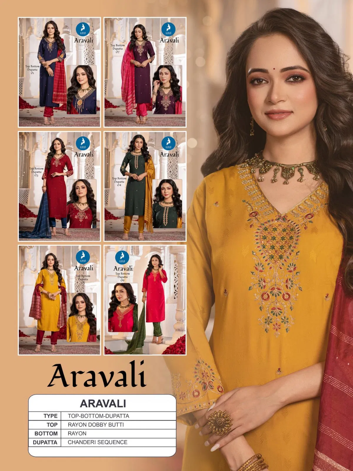 Aravali By Kaya Rayon Kurti With Bottom Dupatta Wholesale Price In Surat