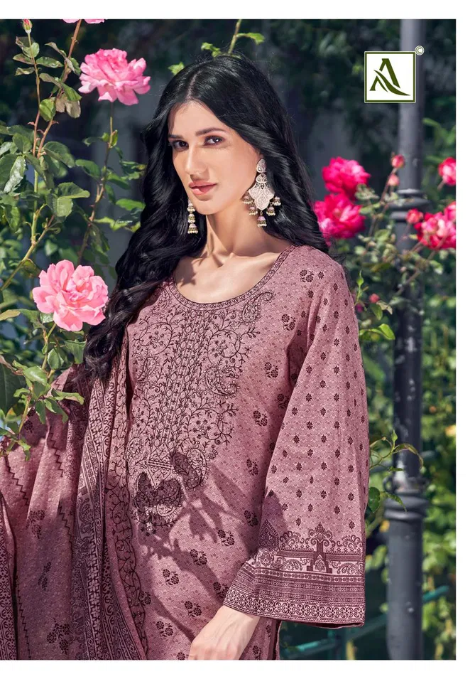 Classic Bin Saeed By Alok Suit Cambric Cotton Pakistani Printed Embroidery Dress Material Wholesale Online