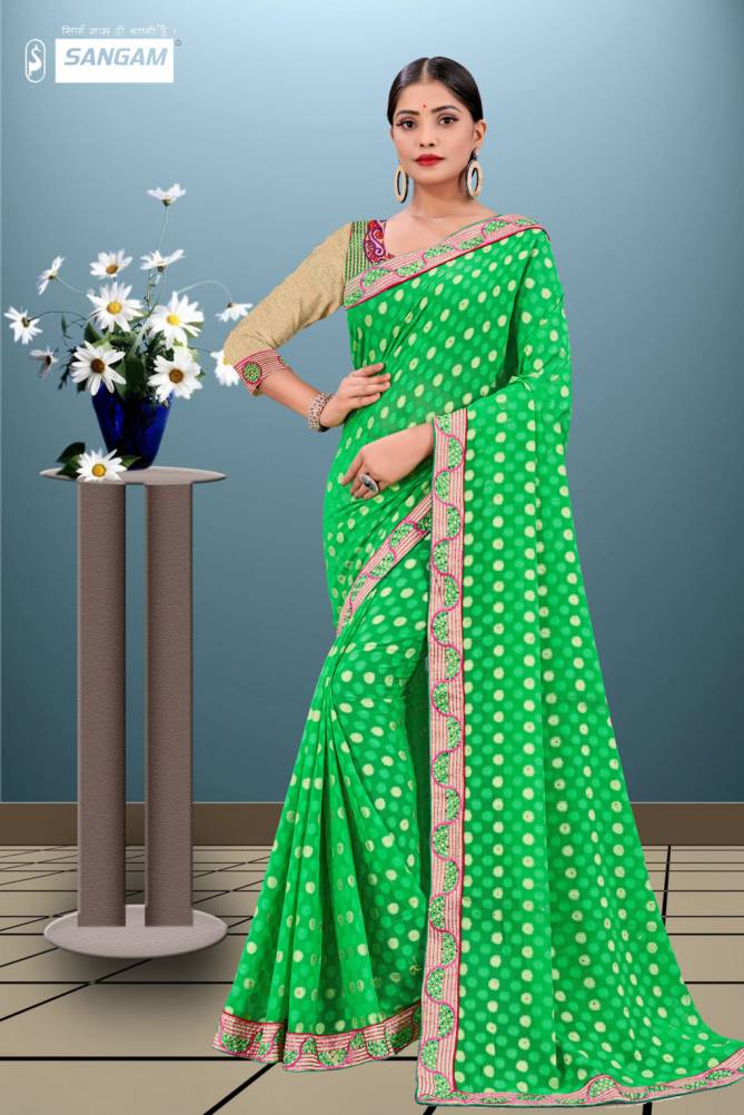 Sangam Pihu Latest Fancy Designer Casual Wear Georgette Sarees Collection
