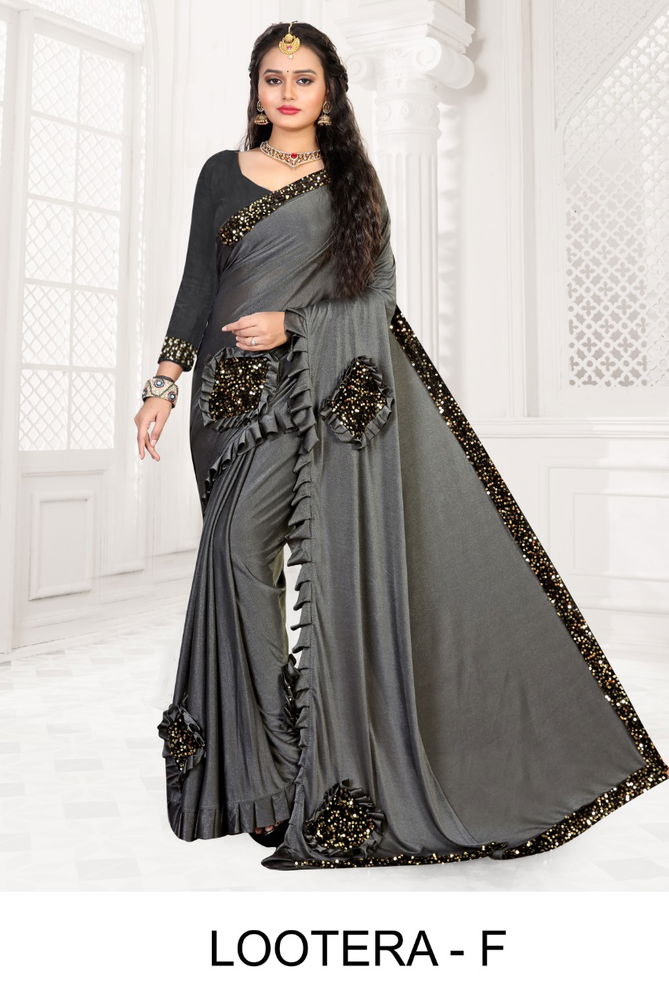 Ronisha lootera Bollywood style Party Wear Lycra designer saree collection