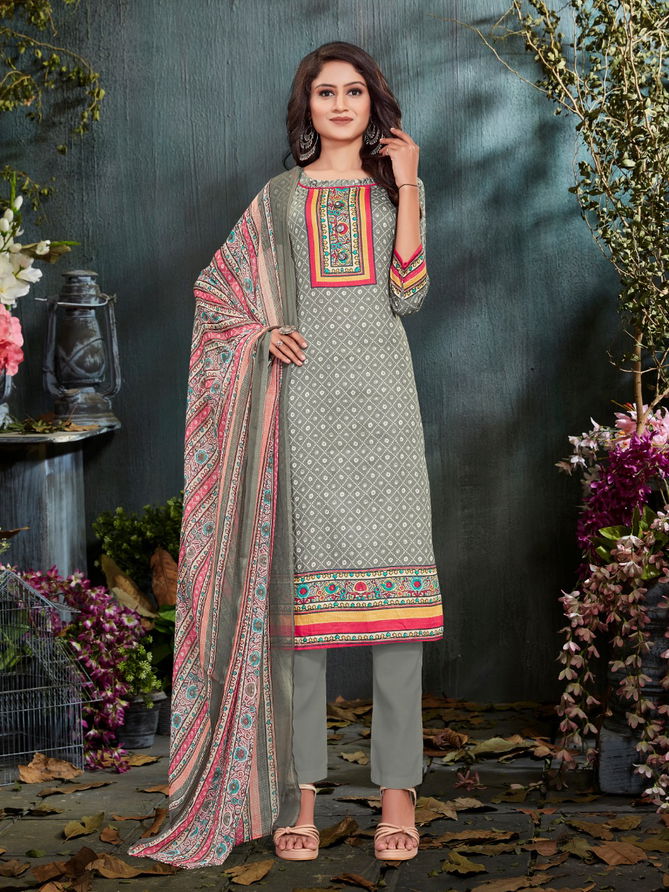 BIPSON PREETO Latest Fancy Regular Wear Glace Cotton Print With Work Salwar Suit Collection