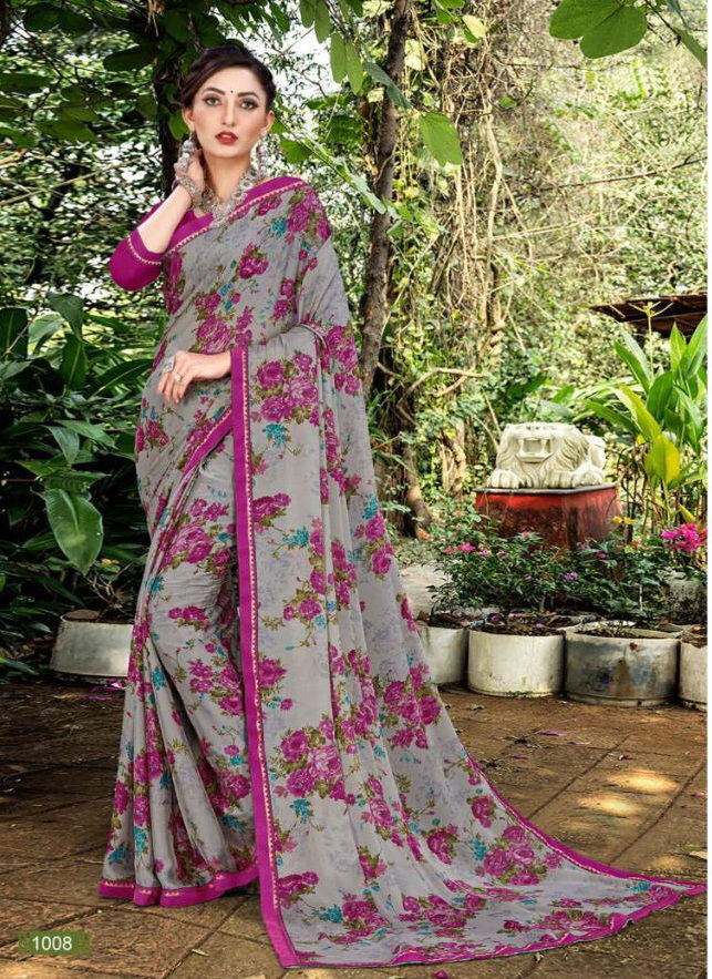 MANSAROVER  MEERA MOHAN VOL -01 Latest Fancy Designer Heavy Casual Wear Chiffon Printed Saree Collection