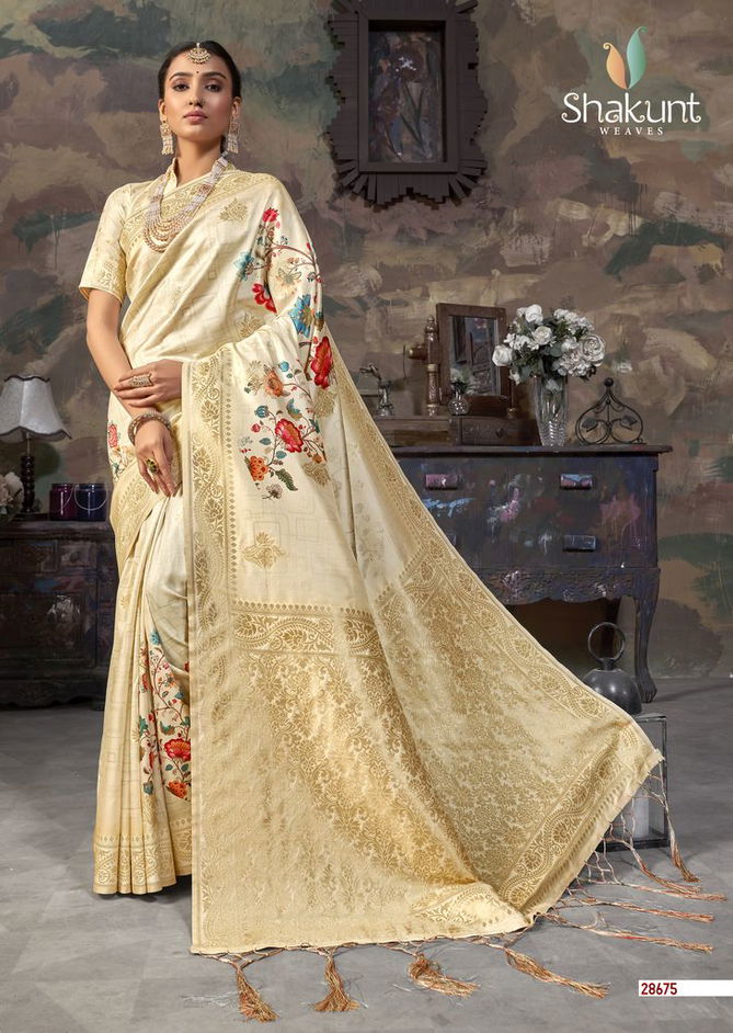 Smaran Silk Latest Fancy Designer Festive Wear digital print Pure Silk Saree Collection 