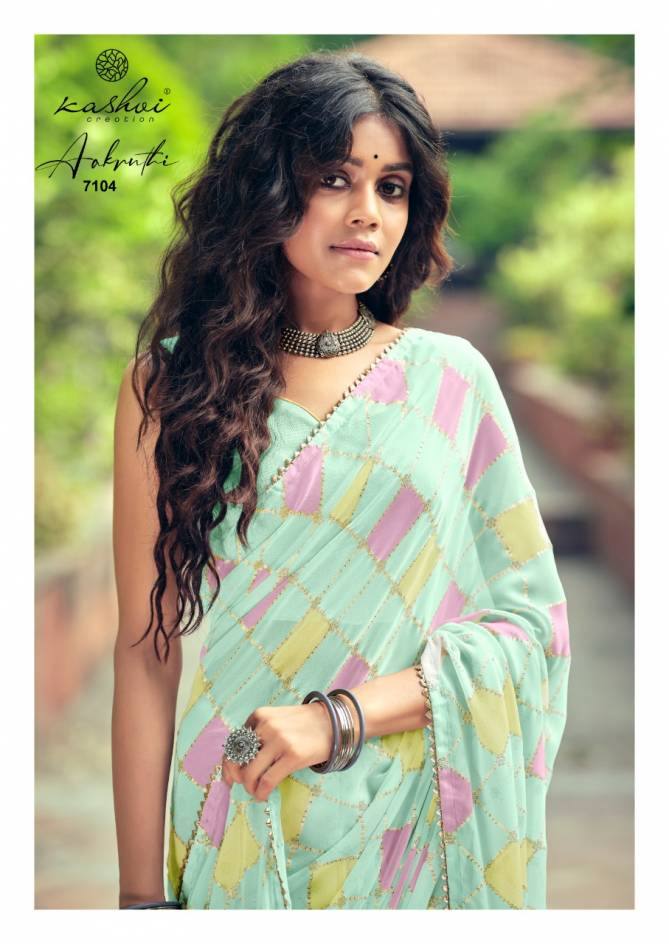 Kashvi Aakruti Casual Wear Georgette Ethnic Wear Printed Latest Saree Collection

