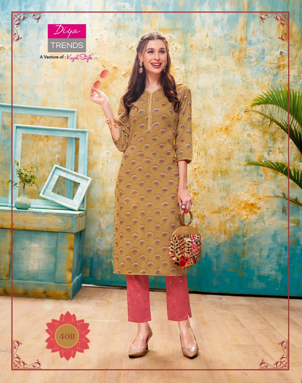 Forever 4 Latest Fancy Designer Ethnic Wear Rayon With fancy Embroidery Kurti With Bottom Collection
