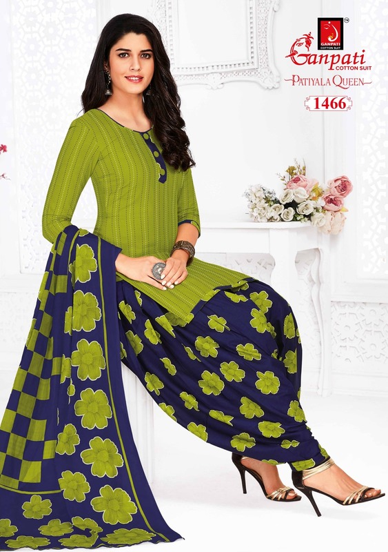Ganpati Paatiyala Queen 3 Regular Wear Cotton Dress Material Collection
