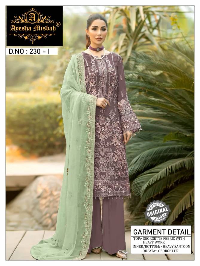 Ayesha Misbah 230 Georgette Pakistani Suits Catalog
