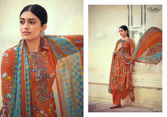 Belliza Mystic Digital Printed Fancy Designer Pure Rayon Digital Style Print with Fancy Embroidery work Dress Material Collection