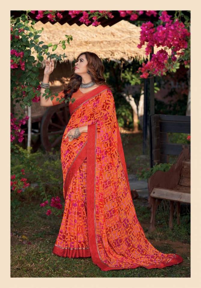 Kashvi Kaya New Casual Daily Wear Georgette Printed Saree Collection
