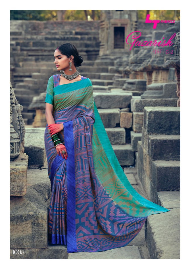 Lt Guzarish 2 Latest Fancy Designer Festive Wear Brasso Printed Sarees Collection