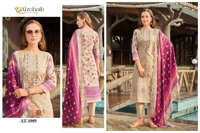 Alzohaib Az 1086 To 1089 Cotton Embroidery Printed Pakistani Suits Orders In India