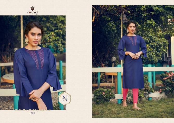 Nitisha Fogg 2 Latest Fancy Casual Regular Wear Cotton Embroidery Kurtis Collection
