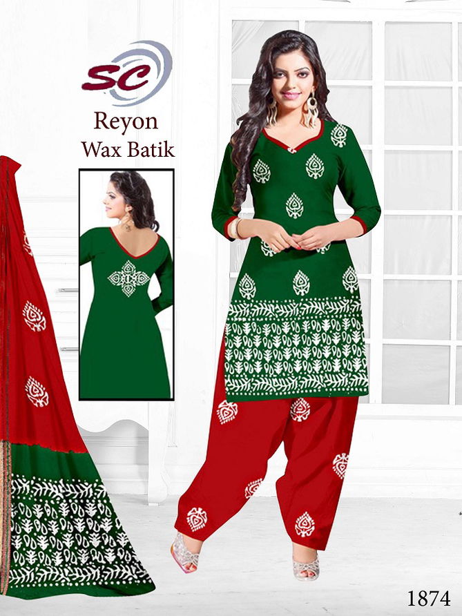 Sc Reyon Wax Batik Designer Casual Daily Wear Cotton Printed Dress Material Collection