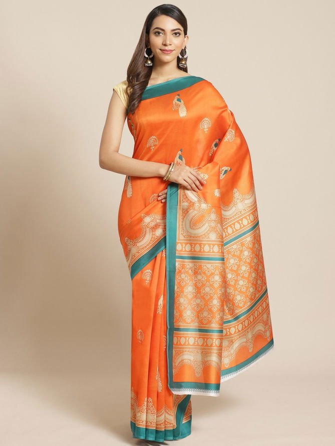 Bhagalpuri 2 Festive Printes Daily Wear Latest Design Silk Sarees Collection