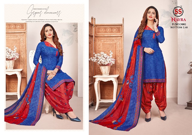 Nayra 5 Latest Fancy Designer Heavy Casual Regular Wear cotton Printed Panjabi Dress Materials Collection
