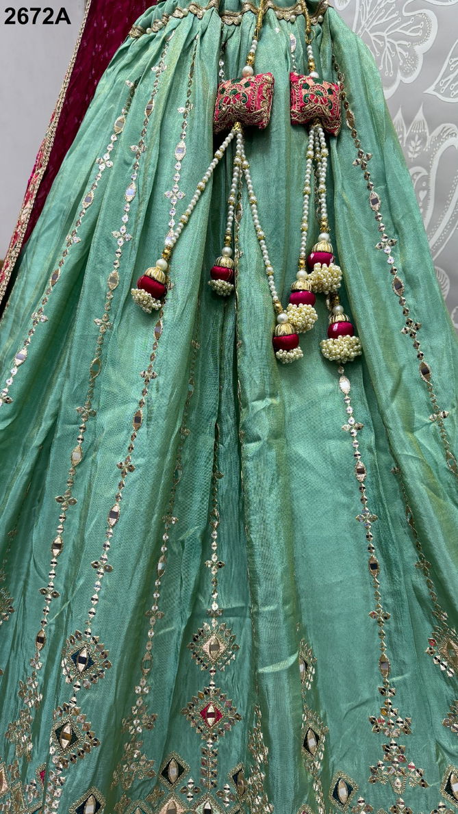 2672 A and B by Anjani Art Pure Gadhwal silk Wear Lehenga Choli Wholesale In India