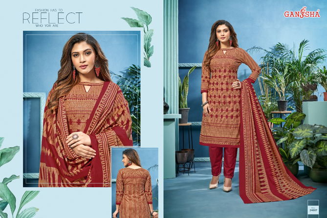 Ganesha Patiyala 24 Latest Designer Casual Regular Wear Printed Cotton Dress Material Collection
