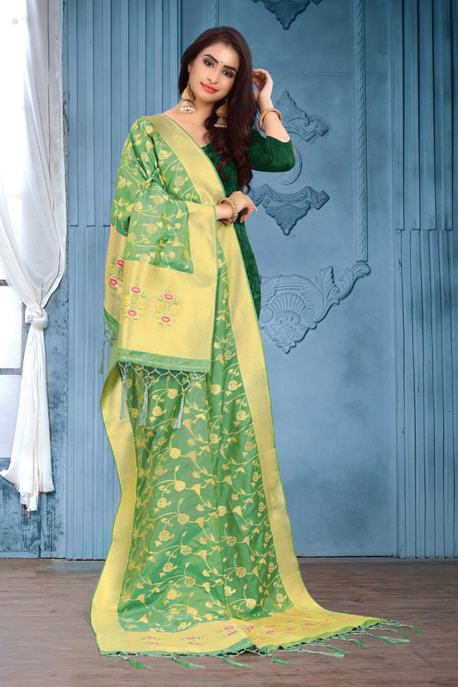 Sangam Silk Banarasi Dupatta 2 Collection Fabric And Beautiful Design Border
