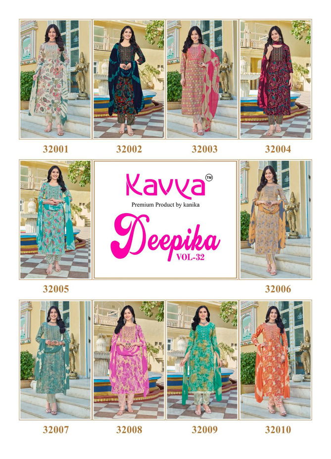 Deepika Vol 32 By Kavya Straight Kurti With Bottom Dupatta Exporters In India