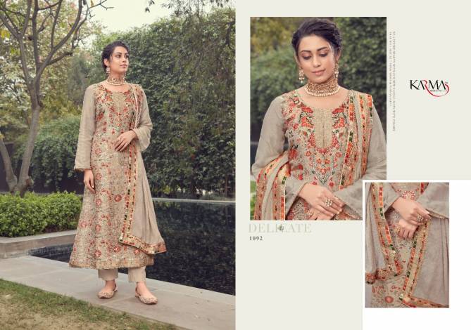 Karma Jashn 1088 Series Latest Fancy Festive Wear Pure Silk Jacquard Designer Salwar Suits Collection