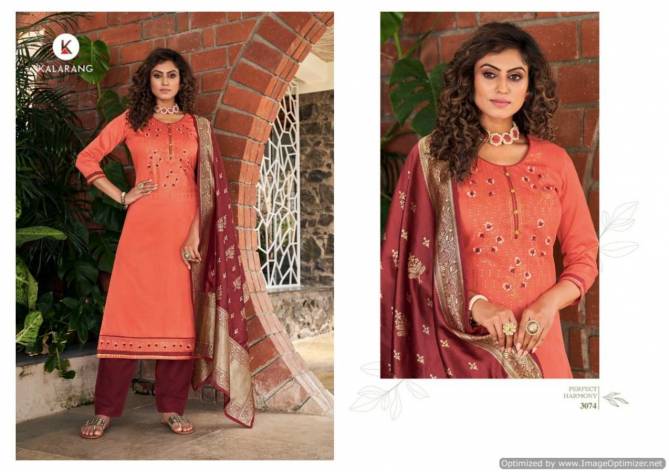 Kalarang Suhani Jam Silk Designer Festive Wear Embroidery And Sequence Work Dress Material Collection
