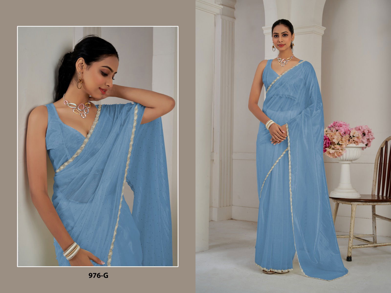 Mehek 976 A TO M Organza Designer Party Wear Sarees Suppliers In India