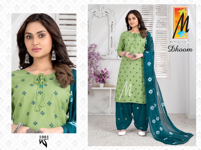 Master Dhoom Rayon Printed Daily Wear kurti With Bottom And Dupatta Readymade Collection