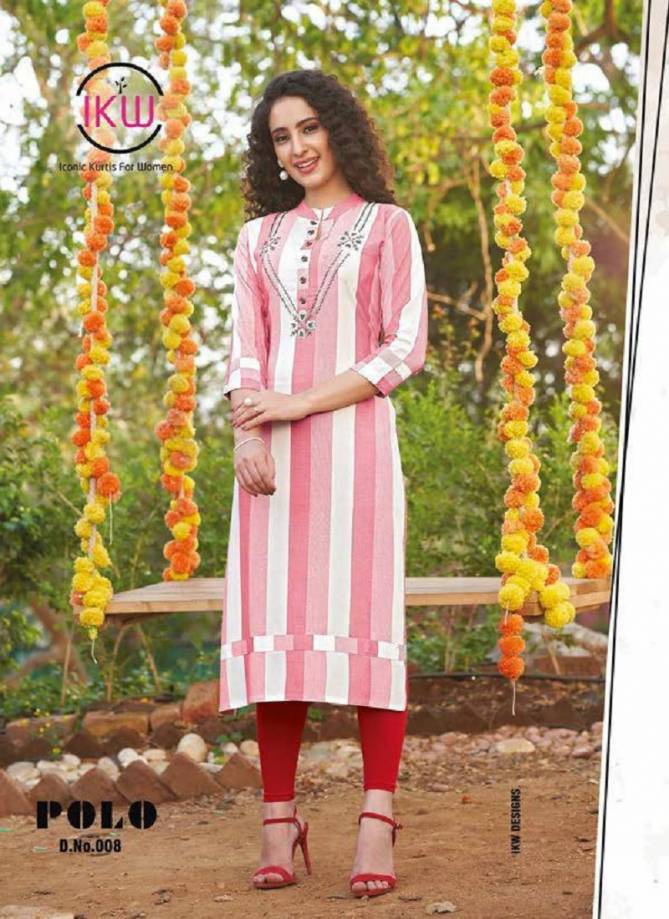 Ikw Polo Latest Designer Casual Wear Rayon Kurtis Collection 