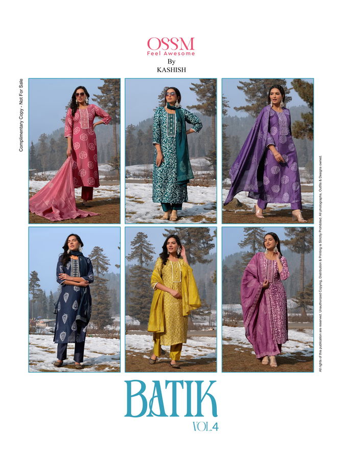 Batik Vol 4 By Ossm Chanderi Printed Kurti With Bottom Dupatta Suppliers In India