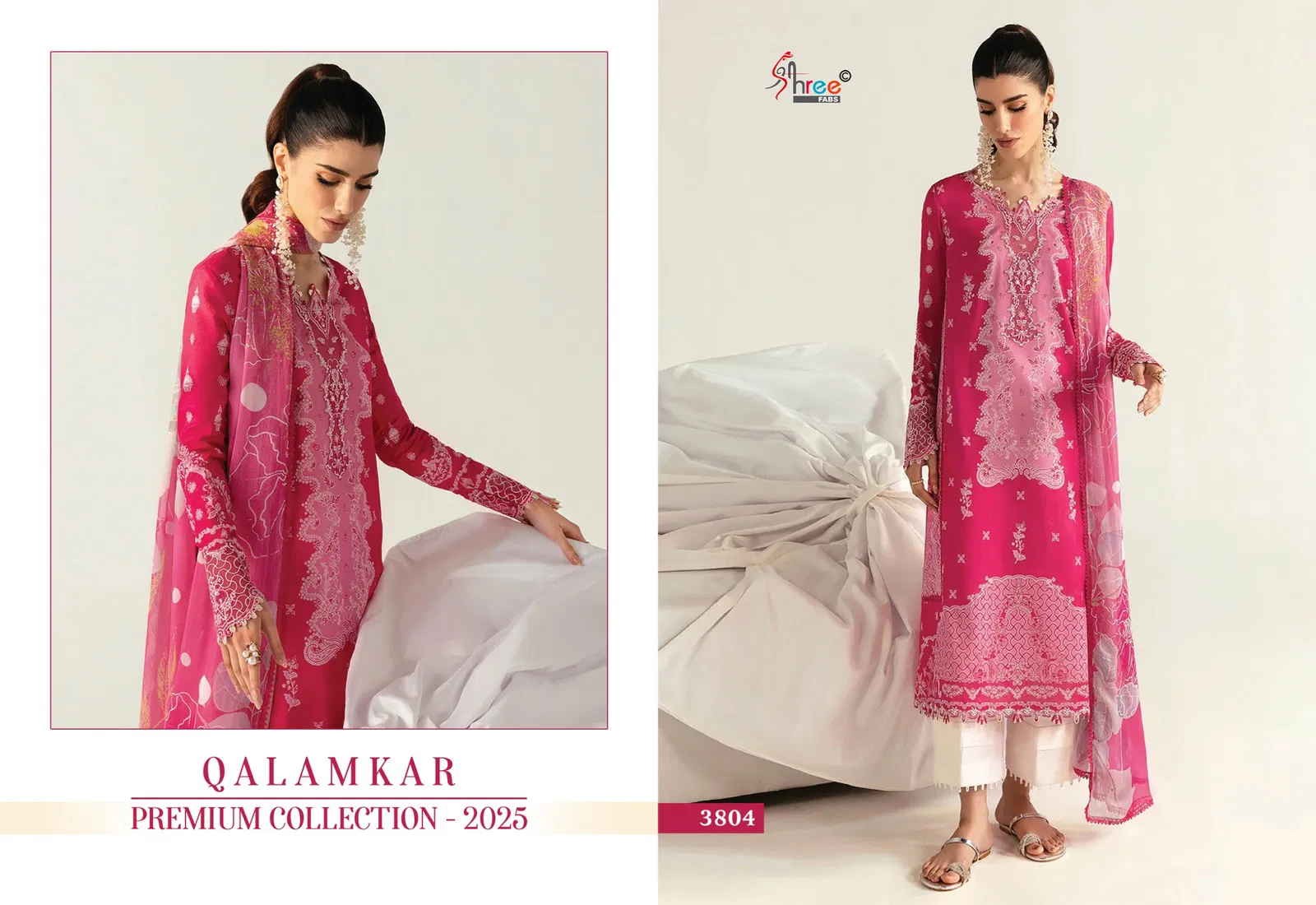 Qalamkar Premiun by Shree Collection 2025 Chiffon Dupatta Pakistani