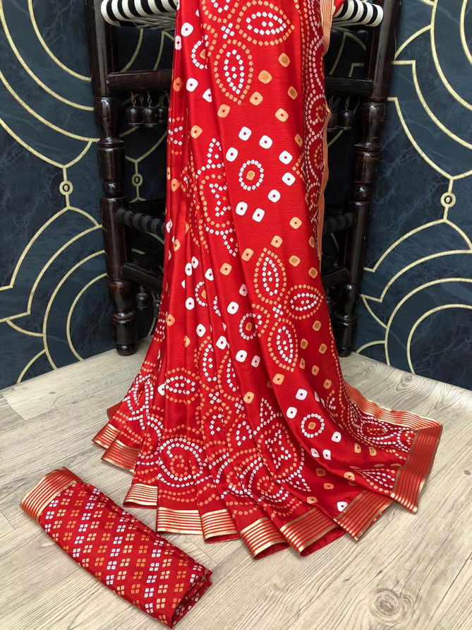 Exclusive Designer Bandhani Print Festive Wear Casual Wear Saree Collection 