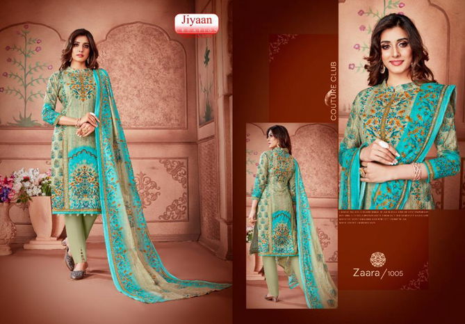 Jiyaan Zaara Fancy Designer Fancy Regular Casual Wear Printed Cotton Salwar Suit Collection
