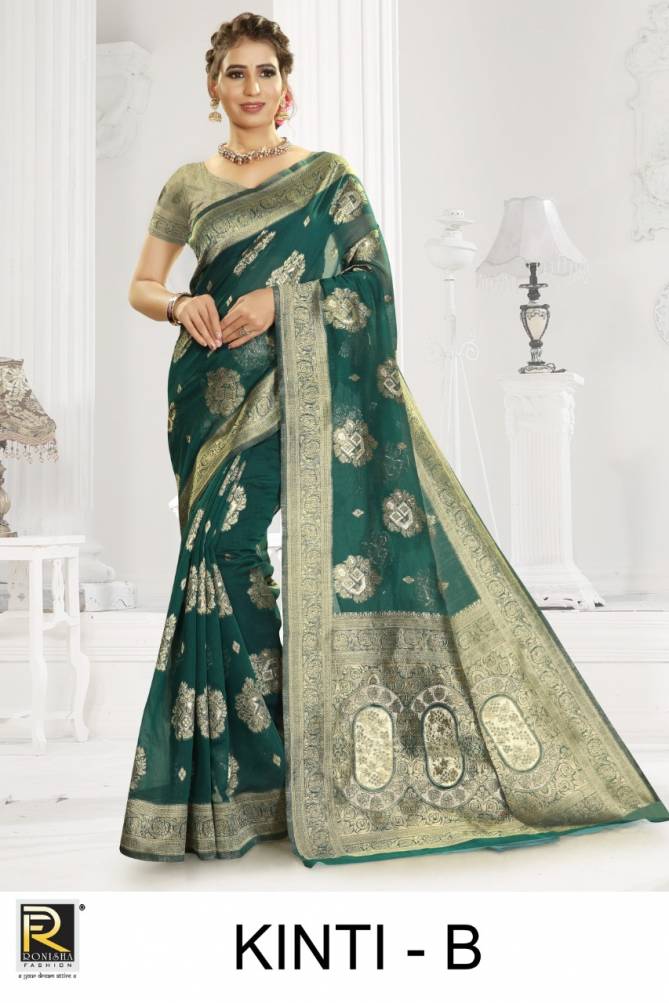 Ronisha Kinti Latest Designer Collection Fancy Wedding Wear premium silk Heavy Sarees
