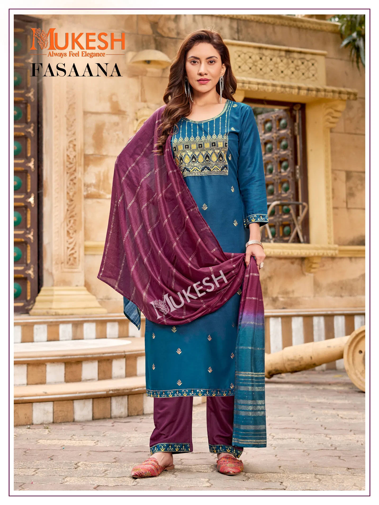 Fasaana By Banwery Rayon Embroidery Kurti With Bottom Dupatta Suppliers In India